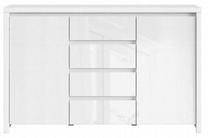 Komoda Kaspian KOM2D4S, balta sp., 92 cm x 40.5 cm x 143.3 cm