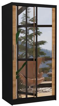 Spinta ADRK Nevio 100, ruda sp./juoda sp., 58 cm x 100 cm x 200 cm, su veidrodžiu