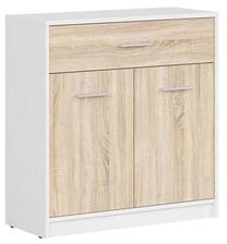 Komoda Nepo Plus S435-KOM2D1S-BI/DSO, ąžuolo sp./balta sp., 84 cm x 80 cm x 34 cm