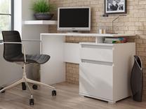 Rakstāmgalds ar skapi Pro Meble Milano PKC 105, 105 cm x 50 cm, 75 cm, balta krās.