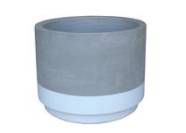 Puķu pods Domoletti RP18-195, keramika/cementa, Ø 25 cm, pelēka krās.