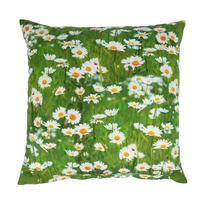 Dekoratīvs spilvens Home4you Holly Daisies, balta krās./zaļa krās., 45 cm x 45 cm