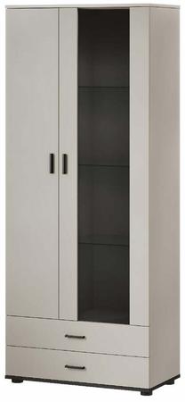 Vitrina Cama Meble Soho, juoda sp./kašmyro sp., 41 cm x 80 cm x 192 cm