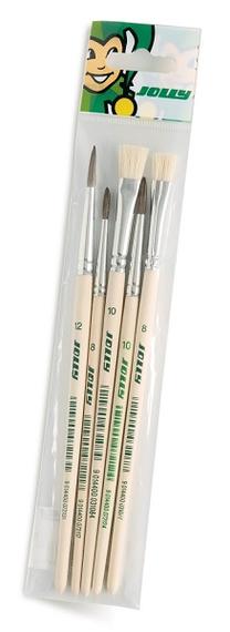 Pintslite komplekt Jolly, naturaalsed, 5 tk