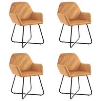 Krēslu komplekts VLX 277108, oranža krās., 61 cm x 61 cm x 84 cm, 4 gab.