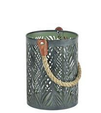 Žibintas Indian Modern, 15 cm x 15 cm x 22 cm, žalia sp.