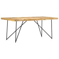 Stalas VLX 282880, juoda sp./šviesiai ruda sp., 180 cm x 90 cm x 76 cm