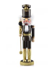 Kalėdinė dekoracija Mondex Santa Lila Nutcracker HTO5091-SW, 38 cm, aukso sp./juoda sp.