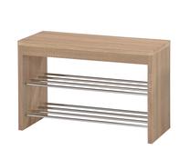 Suoliukas su batų lentyna ST-7, ąžuolo/chromo, 80 cm x 30 cm x 50 cm