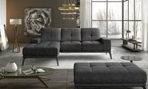 Kampinė sofa Torrense Berlin 02, juoda sp., kairinė, 175 x 265 cm x 98 cm