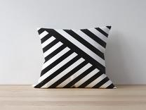 Dekoratyvinės pagalvėlės užvalkalas Mioli Decor 1116, balta sp./juoda sp., 43 cm x 43 cm