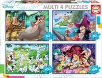 Puzle 4in1 Educa Disney Fairy Tale, 24 cm x 34 cm, 380 gab., daudzkrāsaina