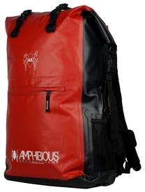 Turistinė kuprinė AMPHIBIOUS Overland Waterproof, juoda sp./raudona sp., 45 l