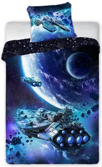 Комплект постельного белья Faro Cosmos POW-164, синий цв./темно-синий цв./фиолетовый цв., 70 x 90 cm, 140 x 200 cm