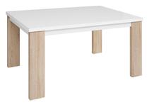 Stalas išskleidžiamas, ąžuolo sp./balta sp., 140 cm x 90 cm x 76 cm