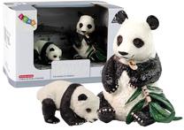 Figūrėlių rinkinys Lean Toys Animal Series Panda with baby 12319, 2 vnt., balta sp./juoda sp.