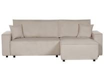 Kampinė sofa - lova Beliani Abacka, smėlio sp., dešininė, 247 x 147 cm x 90 cm