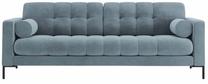Dīvāns Cosmopolitan Design Bali Velvet Bluvel 06, melns krās./gaiši zila krās., 96 x 177 cm x 75 cm