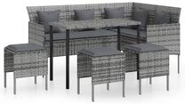 Āra mēbeļu komplekts VLX 5 Piece Set With Cushions, pelēks krās./antracīts krās., 8 sēdvietas