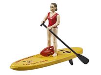Rotaļlietu figūriņa Bruder Life Guard With Stand Up Paddle 62785, sarkana krās./dzeltena krās.