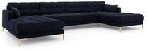 Sofa Micadoni Home Mamaia Velvet Panoramic, tamsiai mėlyna sp., 383 x 185 cm x 75 cm