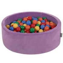Бассейн с шариками KiddyMoon Velvet Ball Pool Round 300 Balls, 90 см x 90 см, 300 шт, синий цв./красный цв.