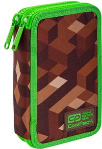 Penālis CoolPack City Jungle, 20 cm x 12.5 cm, brūna krās./zaļa krās.