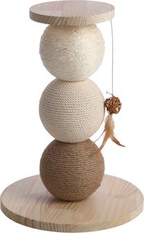Kaķu skrāpējamais stabs Flamingo Snowie, 34 cm x 34 cm x 47 cm, Brūngans krās.
