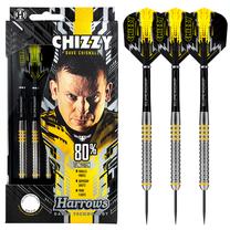 Дартс аксессуары, стрелки Harrows Chizzy W80 23gR, серебристый цв./черный цв./желтый цв., 51 мм, 3 шт.