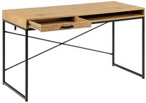 Rakstāmgalds Home4you Seaford AC95139, 140 cm x 58 cm, 76 cm, ozola krās./melns krās.