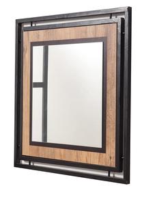 Spogulis Kalune Design Cosmo Mirora 70, stiprināms, 70 cm x 70 cm, melns krās./priedes krās.