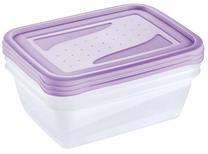 Maisto dėžučių rinkinys Keeeper Fredo Fresh, 1.25 l, 20 cm x 15 cm, skaidri sp./violetinė sp., 3 vnt.