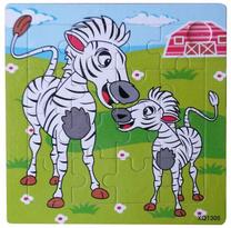 Деревянный пазл Zebras, 15 см x 15 см, 16 шт.