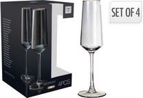 Šampanieša glāžu komplekts, stikls, 0.225 l, 4 gab.