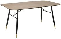Valgomojo stalas Home4you Flora, aukso sp./juoda sp./medžio sp., 160 cm x 90 cm x 77 cm