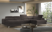 Kampinė sofa Lacante Rekta 22, ruda sp., dešininė, 202 x 354 cm x 92 cm