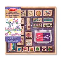 Набор штампов, c аксессуарами Melissa & Doug Stamp A Scene Fairy Garden, коричневый цв./многоцветный