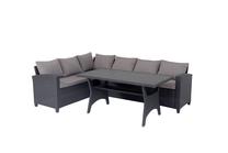 Lauko baldų komplektas Domoletti, antracito sp., 1-6 vietų