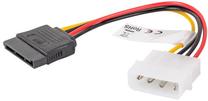 Adapteris Lanberg 4 pin Molex male, SATA 15 pin female, 0.15 m, dzeltena krās.