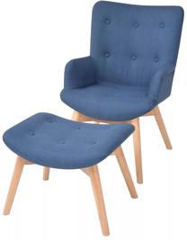 Krėslas VLX With Footstool, mėlyna sp., 68 cm x 57 cm x 88 cm
