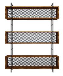 Pastatoma lentyna Kalune Design Duvar 285LCV1178, juoda sp./riešuto sp., 180 cm x 140 cm x 34 cm