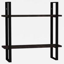 Sieninė lentyna Kalune Design Buba 495SSE1188, antracito sp./riešuto sp., 70 cm x 22 cm x 70 cm