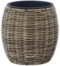 Gėlių vazonas Home4you Wicker, plastikinis/metalas, Ø 20 cm, šviesiai ruda sp.