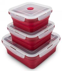 Toiduainekarbi komplekt Zyle ZY603SBSET, 0.8 - 2.5 l, 22.5 cm x 22.5 cm, punane v., 3 tk