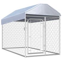 Voljeras VLX Outdoor Dog Kennel with Roof, 200 x 100 x 100 cm, cinkuotasis plienas/polietilenas