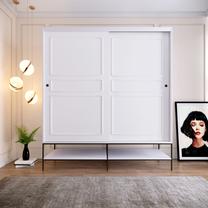 Spinta Kalune Design Martin 190, balta sp./juoda sp., 190 cm x 57 cm x 200 cm