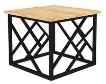 Kavos staliukas Kalune Design Woda, ąžuolo sp./juoda sp., 53.5 cm x 53.5 cm x 41.8 cm
