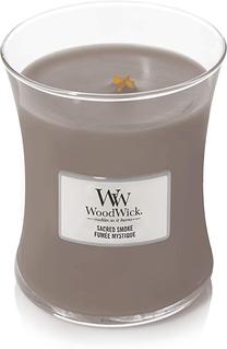 Žvakė, aromatinė WoodWick Sacred Smoke, 65 h, 275 g, pilka sp.