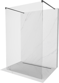 Dušo sienelė Mexen Kioto Walk-in, 125 cm x 200 cm, juoda sp./grūdintas