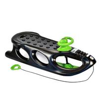 Plastikinės rogės Khw Snow Shuttle de Luxe, juoda sp./žalia sp., 109 cm x 47 cm